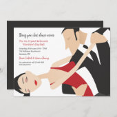 Cartes d'invitation pour soirée dansante (Devant / Derrière)