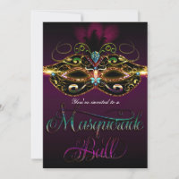 Cartes d'invitation pour soirée de bal masqué mult