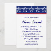 Cartes d'invitation pour soirée de campagne électo (Devant / Derrière)