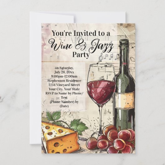 Cartes d'invitation pour soirée de dégustation de  (Devant)