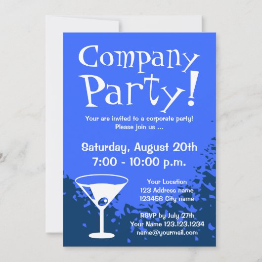Cartes d'invitation pour soirée d'entreprise | Inv (Devant)