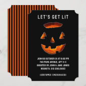 Cartes d'invitation pour soirée d'Halloween pour a (Devant / Derrière)