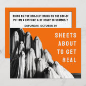 Cartes d'invitation pour soirée d'Halloween pour a (Devant / Derrière)