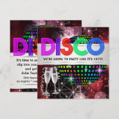 Cartes d'invitation pour soirée disco (Devant / Derrière)