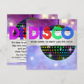 Cartes d'invitation pour soirée disco à boule à fa (Devant / Derrière)