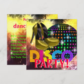 Cartes d'invitation pour soirée disco chaussures à (Devant / Derrière)