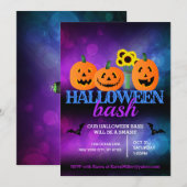 Cartes d'invitation pour soirée Halloween (Devant / Derrière)