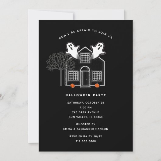 Cartes d'invitation pour soirée Halloween (Devant)