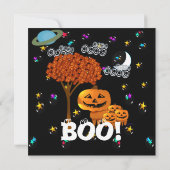 Cartes d'invitation pour soirée Halloween avec cit (Dos)