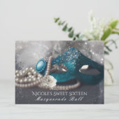 Cartes d'invitation pour soirée Masque de Bal et P (Debout devant)