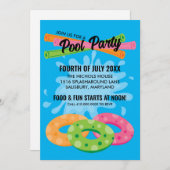 Cartes d'invitation pour Soirée Piscine (Devant / Derrière)