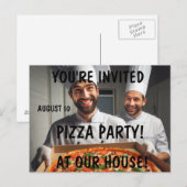 CARTES D'INVITATION POUR SOIRÉE PIZZA (Devant / Derrière)
