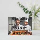 CARTES D'INVITATION POUR SOIRÉE PIZZA (Debout devant)