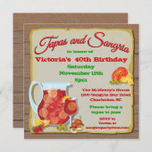 Cartes d'invitation pour soirée Tapas et Sangria (Devant / Derrière)