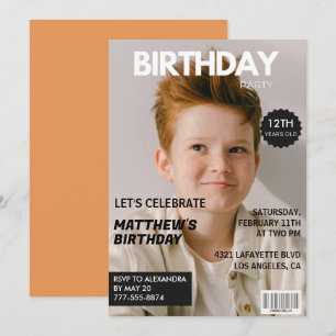 Cartes d'invitation pour son 12e anniversaire Maga