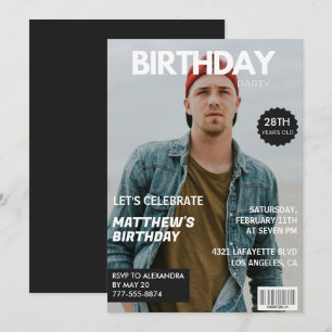 Cartes d'invitation pour son 28e anniversaire Maga
