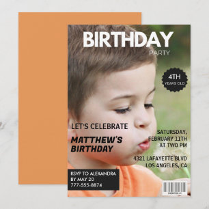 Cartes d'invitation pour son 4ème anniversaire Cou