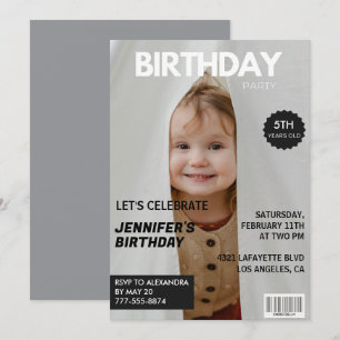Cartes d'invitation pour son 5ème anniversaire Cou