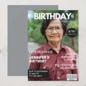 Cartes d'invitation pour son 87e anniversaire avec (Devant / Derrière)