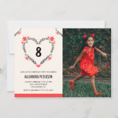 Cartes d'invitation pour son 8e anniversaire Flora (Devant)