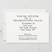Cartes d'invitation pour Thanksgiving (Dos)