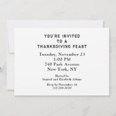 Cartes d'invitation pour Thanksgiving (Dos)