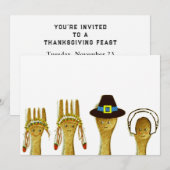 Cartes d'invitation pour Thanksgiving (Devant / Derrière)