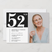 Cartes d'invitation pour un 52e anniversaire avec (Devant)