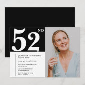 Cartes d'invitation pour un 52e anniversaire avec (Devant / Derrière)