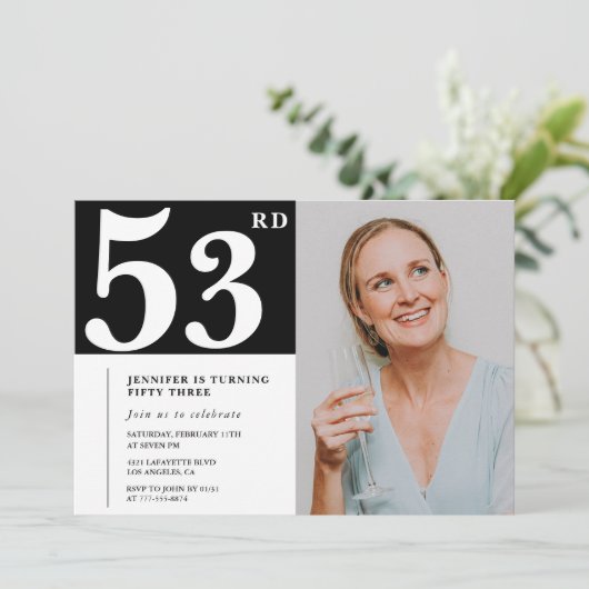 Cartes d'invitation pour un 53e anniversaire en ph (Debout devant)