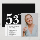 Cartes d'invitation pour un 53e anniversaire en ph (Devant / Derrière)