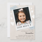 Cartes d'invitation pour un 7ème anniversaire (Devant)