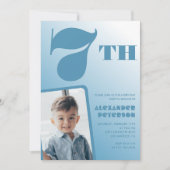 Cartes d'invitation pour un 7ème anniversaire avec (Devant)