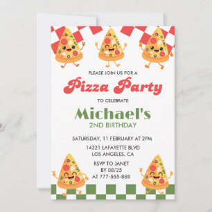 Cartes d'invitation pour un anniversaire Pizza F