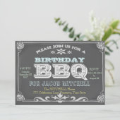 Cartes d'invitation pour un BBQ de fête d'annivers (Debout devant)