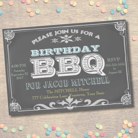 Cartes d'invitation pour un BBQ de fête d'annivers