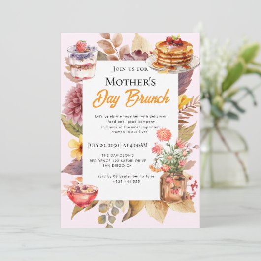 Cartes d'invitation pour un brunch de la fête des  (Debout devant)