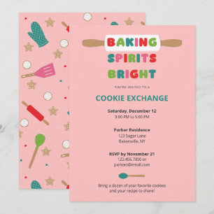 Cartes d'invitation pour un échange de biscuits de
