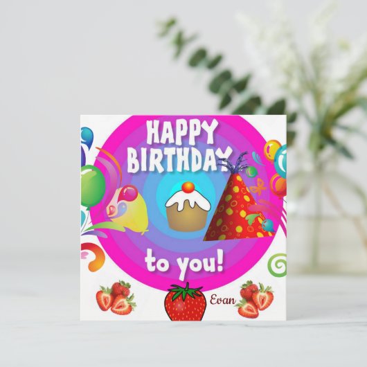 Cartes d'invitation pour un Joyeux Anniversaire (Debout devant)