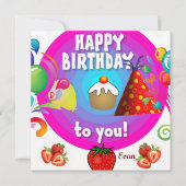 Cartes d'invitation pour un joyeux anniversaire (Devant)
