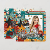 Cartes d'invitation pour un Sweet 16 de star de ci (Devant / Derrière)