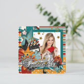 Cartes d'invitation pour un Sweet 16 de star de ci (Debout devant)