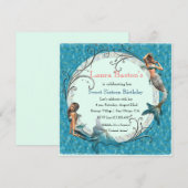 Cartes d'invitation pour un Sweet 16 turquoise Sir (Devant / Derrière)