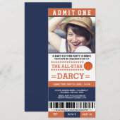 Cartes d'invitation pour une Baby Shower de basket (Devant / Derrière)