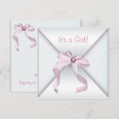 Cartes d'invitation pour une Baby Shower Fille Béb (Devant / Derrière)