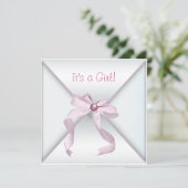 Cartes d'invitation pour une Baby Shower Fille Béb (Debout devant)