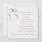 Cartes d'invitation pour une Baby Shower Fille Béb (Dos)