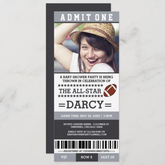 Cartes d'invitation pour une Baby Shower sur le th (Devant / Derrière)