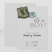 Cartes d'invitation pour une douche : Bottes de co (Devant / Derrière)