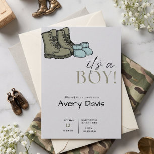 Cartes d'invitation pour une douche : Bottes de co